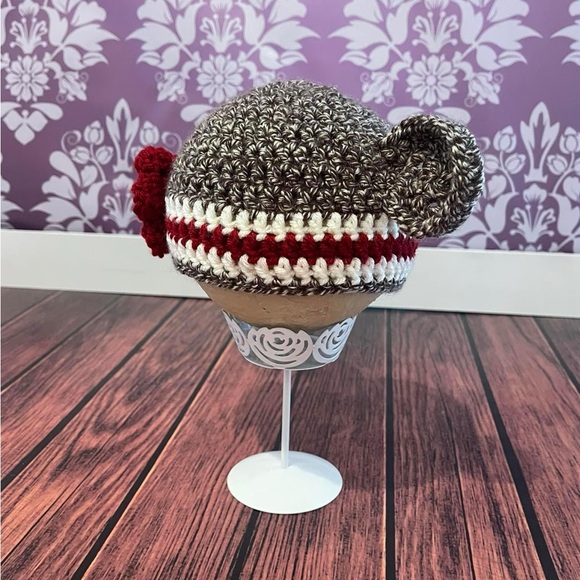 Crochet Sock Monkey Inspired Hat - Picture 4 of 5